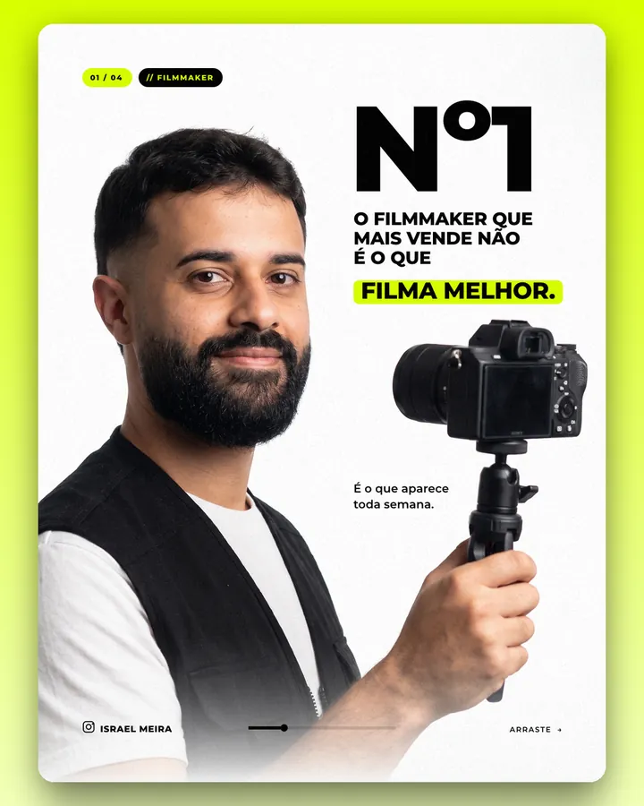 Israel Meira: Anúncio para filmmaker, formato do feed