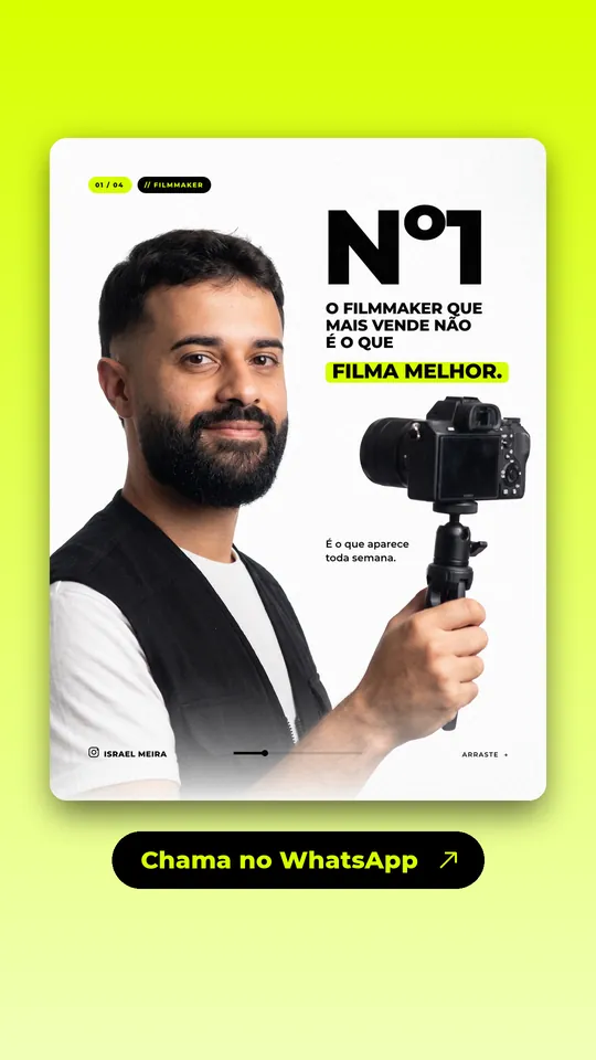 Israel Meira: Anúncio para filmmaker, formato do story